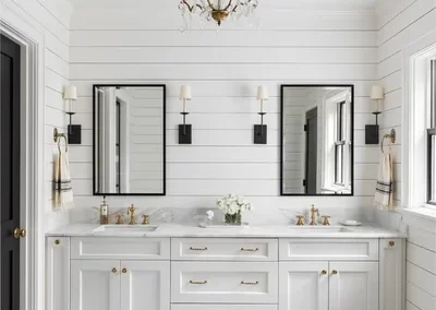 Modern white bathroom design